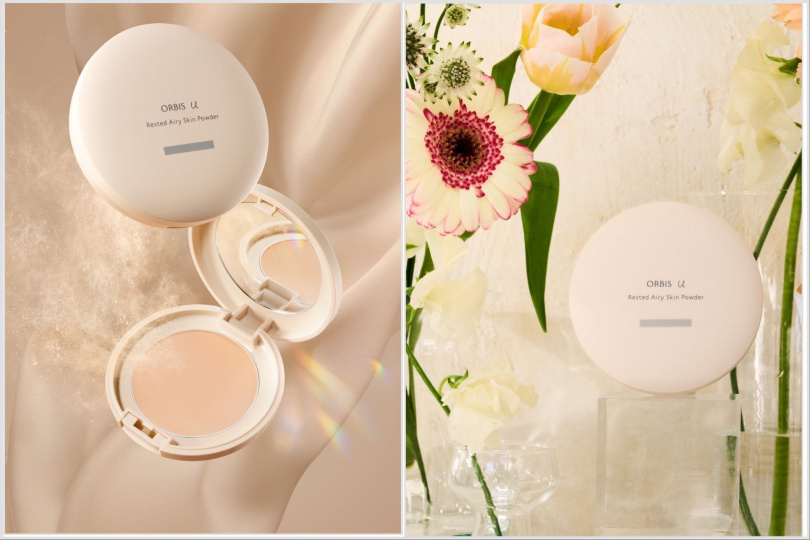 ORBIS芯生悠亮妍輕粉餅全2色＃01 明亮膚色 /＃02自然膚色蕊心(附專用粉撲)750元，專用粉盒 300元ORBIS小巧絲絨粉撲 130元。（圖/品牌提供)