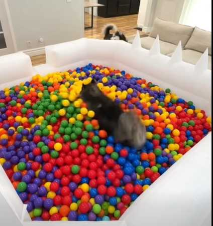 主人給哈士奇放福利。(圖/翻攝自臉書)