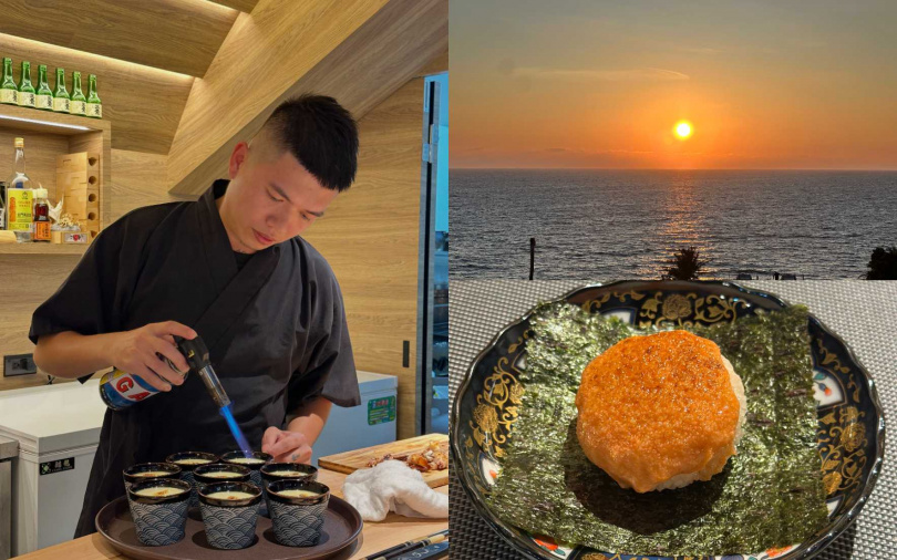 在夕陽下品嚐料理長阿坤精心設計的無菜單料理,十分愜意。(圖/加七攝)