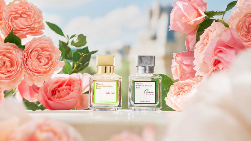 MFK最暢銷的玫瑰香水調！一噴就愛上！Maison Francis Kurkdjian À la rose 愛戀玫瑰、紳士玫瑰香水。（圖／品牌提供）