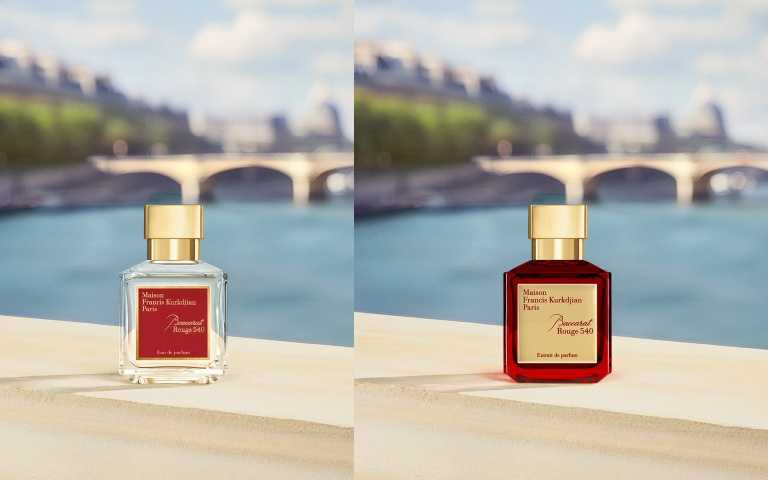 Maison Francis Kurkdjian Baccarat Rouge 540 水晶之燄。左為水晶之燄香精70ml/9,700元；右為水晶之燄香精70ml/14,000元。（圖／品牌提供）