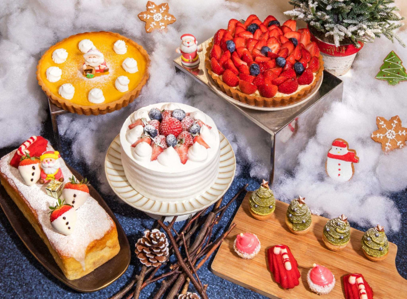 百宴自助餐廳於12月份每日提供6款造型甜蜜沁心的聖誕造型甜點。