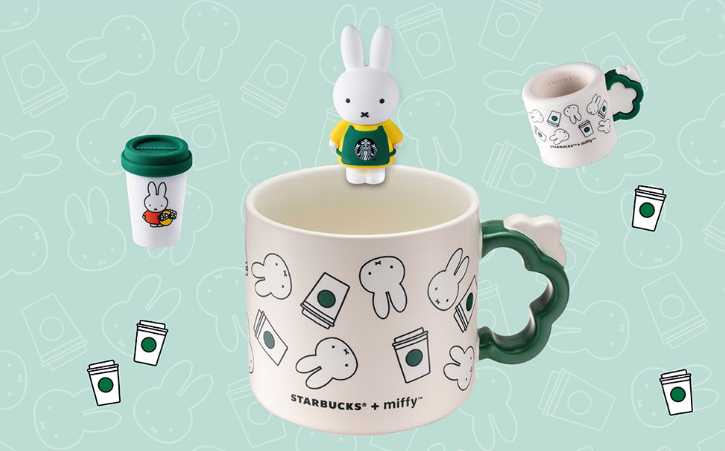 STARBUCKS + miffy聯名杯緣子 6月18日超萌登場。(圖/品牌提供)