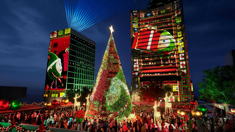 中環八幢地標首度聯手打造沉浸式「光影匯·中環」，配合跨年煙花匯演，為旅客呈獻最閃耀的冬日盛景。（圖／港旅局提供）