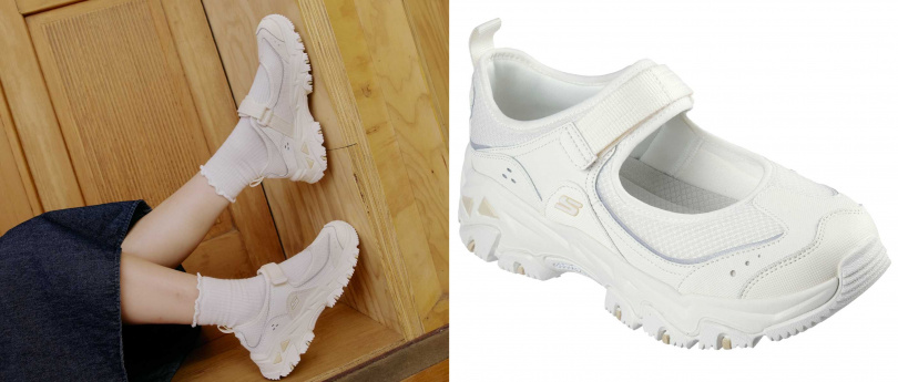 SKECHERS D’LITES HIKER_裸石白/3,090元(圖/品牌提供)