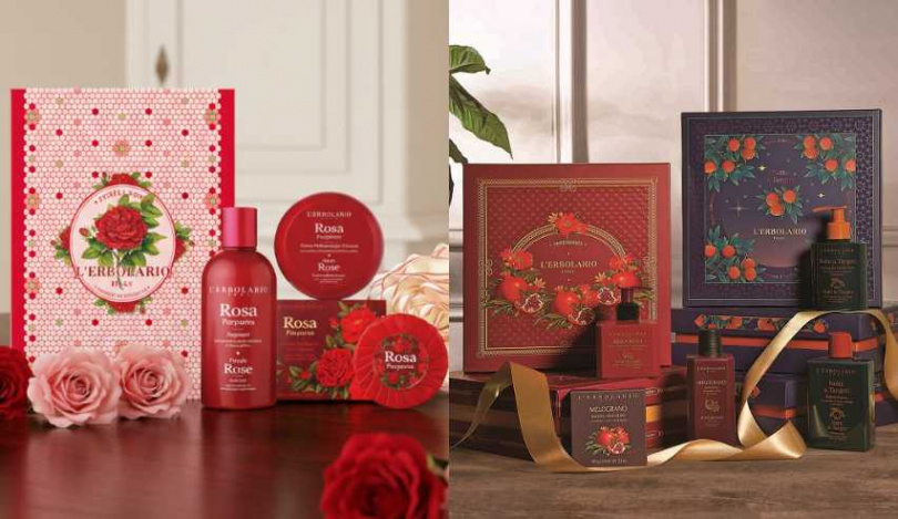 蕾莉歐 紅石榴寶石禮盒 特價／1,380元、丹吉爾星光閃爍香氛禮盒 特價／1,380元、緋紅玫瑰馥郁禮盒特價／2,200元（圖／品牌提供）