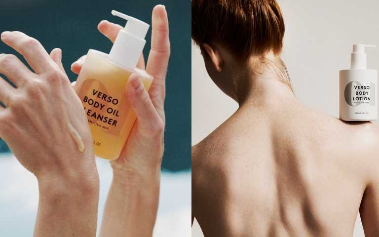 VERSO N°10水楊酸嫩膚沐浴油300ml/1,950元+VERSO N°10煥採潤澤身體乳300ml/1,950元(圖/品牌提供)