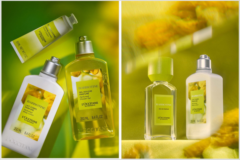 歐舒丹隱世之香鈕扣菊香水50ml / 3,060元、沐浴膠250ml / 900元、美體乳250ml / 1,360元、護手霜30ml / 420元。（圖／品牌提供）