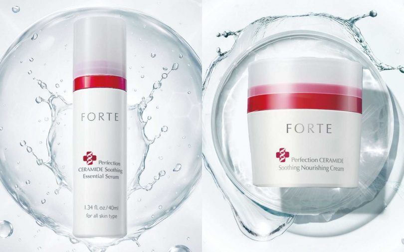 FORTE Ceramide全效舒緩精華液40ml/1,680元、Ceramide全效舒緩滋養霜50ml/1,780元(圖/品牌提供)