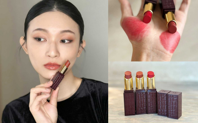 TOM FORD情慾無花果限定版設計師絲絨霧光唇膏#16、#50、#52／2,200元（圖／吳雅鈴攝）