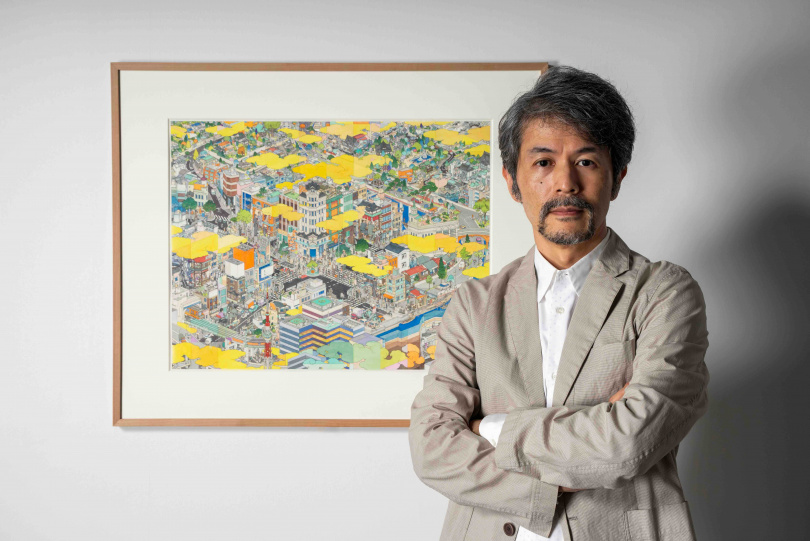 日本藝術家山口晃為格蘭傑量身打造「格蘭傑東京物語」世界觀畫作包裝。