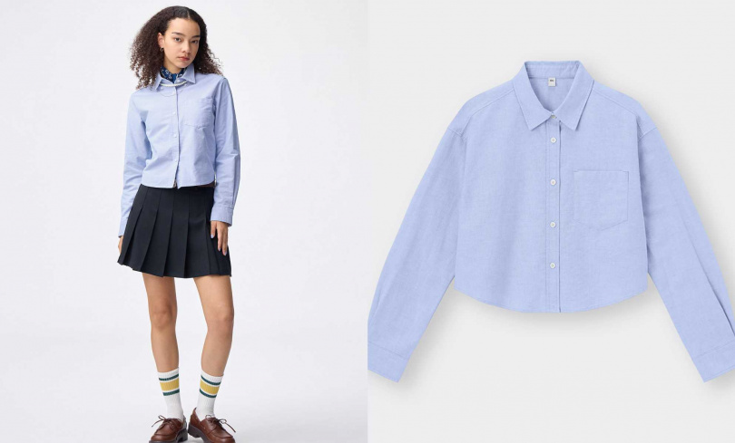GU女裝牛津短版襯衫／690元（圖／品牌提供）