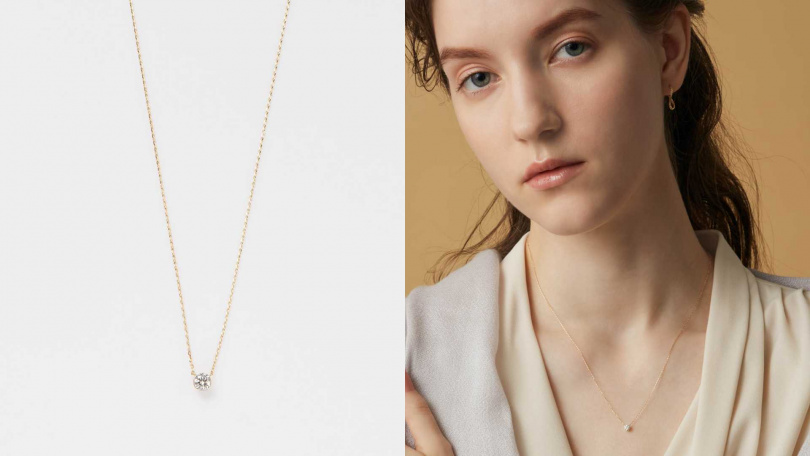 agete 18K 20分祕密單鑽項鍊/47,800元(圖/品牌提供)