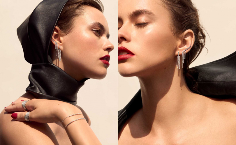 AHKAH chandelier trip line & flow 鉑金鑽石耳環/58,700元-66,600元(圖/品牌提供)