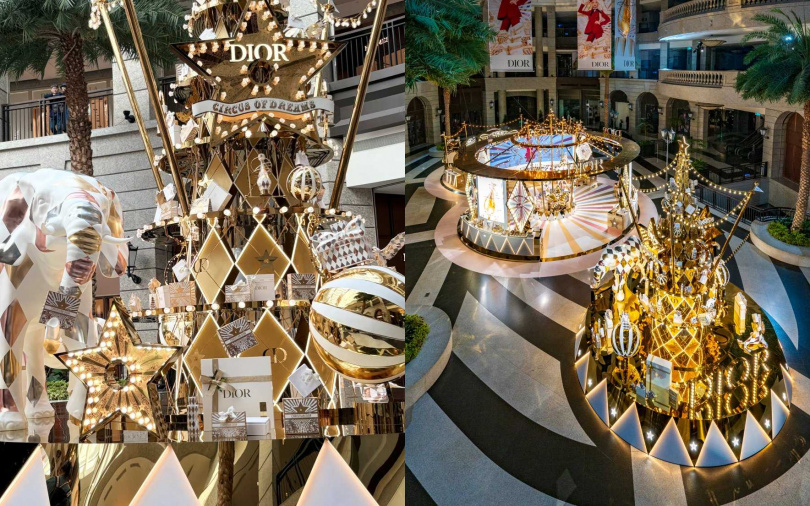 《迪奧奇幻星願限定快閃店》自11/8至11/23就在BELLAVITA寶麗廣場中庭!高達5米的DIOR奇幻星願聖誕樹,絕對是最好拍照的夢幻的地標。(圖/吳雅鈴攝、品牌提供)