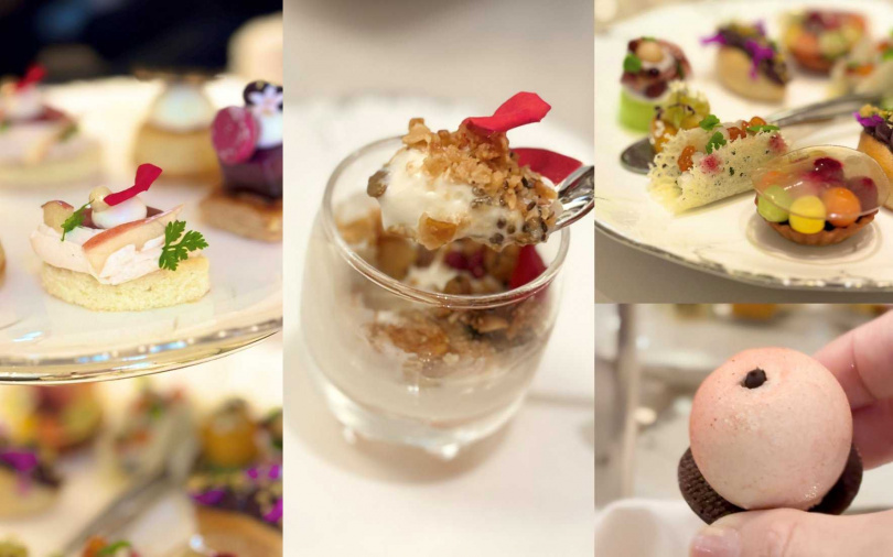 主廚將Natura Bissé經典配方中的關鍵原料做為靈感,不論是使用的食材或聞到的香味、甚至是外型設計,每道小點都有不一樣的小巧思。(圖/吳雅鈴攝)