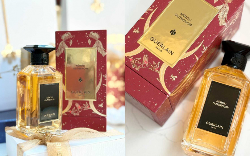 觸碰紙盒時能感受到微微的霧面纖維與燙箔的細緻凸紋,像是一封只屬於冬季的金色邀請。(圖/吳雅鈴攝)