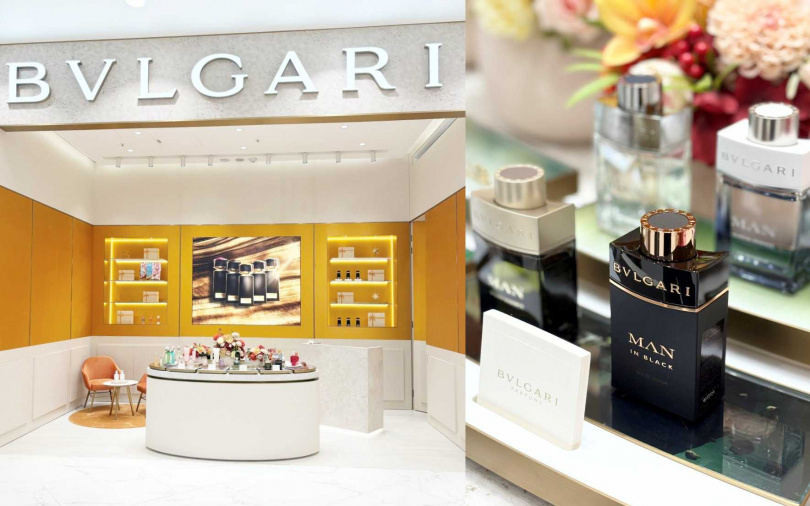 BVLGARI寶格麗香氛全新形象櫃，選址於台中漢神洲際購物廣場盛大開幕。（圖／吳雅鈴攝）