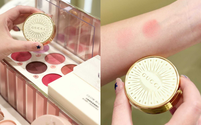 GUCCI傾慕凝燦腮紅／2,150元  用非常細膩絲滑的粉質質地，為雙頰刷出自然好氣色。（圖／吳雅鈴攝）