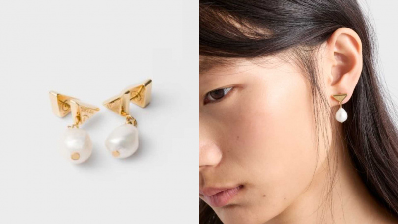 prada珍珠金屬耳環/16,000元(圖/品牌提供)