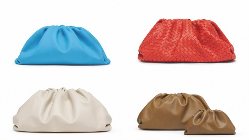 Bottega Veneta The Pouch 雲朵包，共分為標準與迷你The Pouch20兩種尺寸，再加上一款小巧零錢袋。（圖／品牌提供）