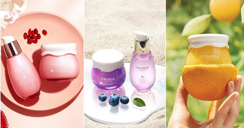 FRUDIA除了是目前美妝市場唯一全商品主要成份皆以水果萃取為主要訴求品牌，上市以來更以高顏值的產品包裝在全世界掀起水果護膚旋風，成為社群平台上爭相分享的亮點。（圖／FRUDIA提供）