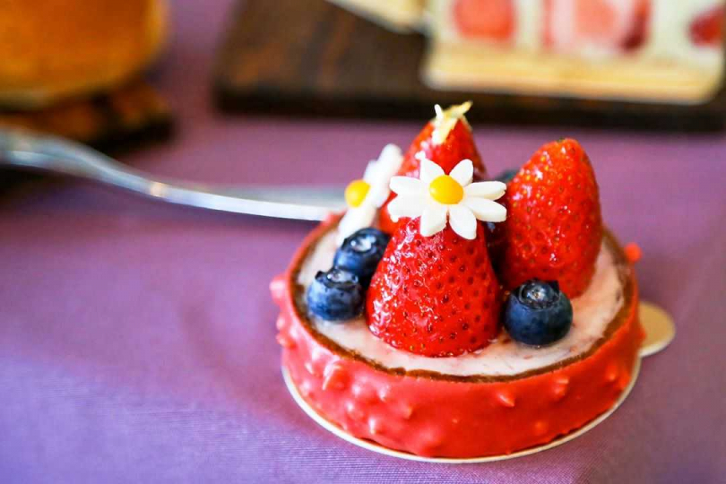 木蘭紅莓乳酪塔。（圖／裕元花園酒店提供）