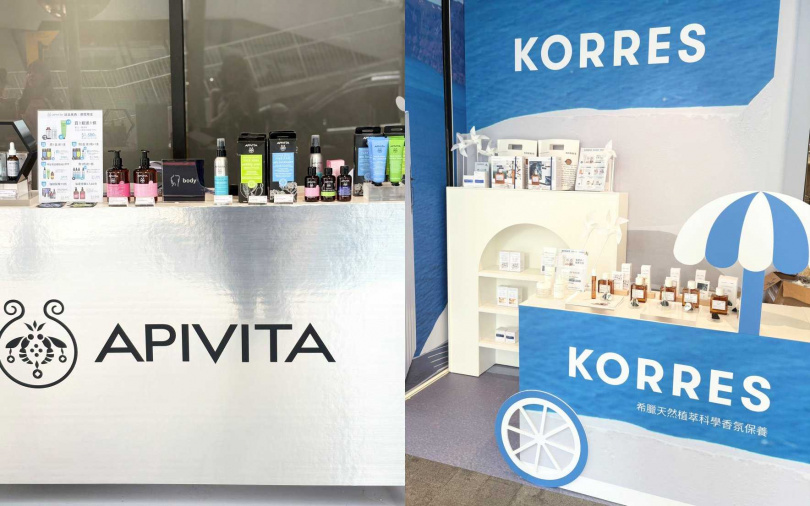 希臘兩大品牌APIVITA與KORRES,於 5/1至5/31在誠品南西店1F正門旁舉辦期間限定「希臘保養香氛節」快閃店。(圖/吳雅鈴攝)