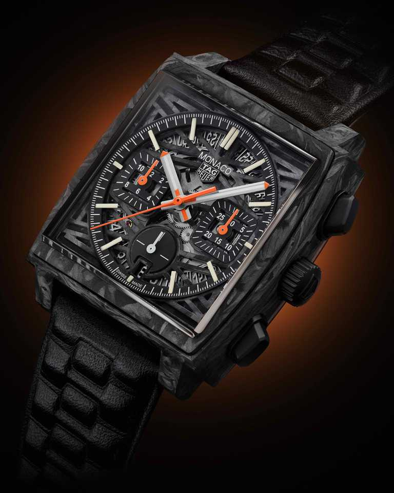 TAG HEUER「Carbon Monaco」頂級限量腕錶，Only Watch 2021特别版。（圖╱TAG HEUER提供）