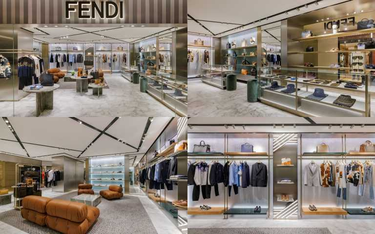FENDI台中新光三越男裝店全店販售有春夏23男裝系列最新服裝、包款、鞋款與配飾。（圖／品牌提供）
