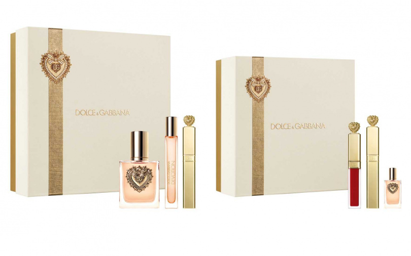 DG摯愛香氛盛綻禮盒／4,800元  內含50ml香水+10ml香水+睫毛膏8ml、DG摯愛彩妝心動禮盒／2,800元  內含唇膏5ml+睫毛膏8ml+5ml香水。（圖／品牌提供）