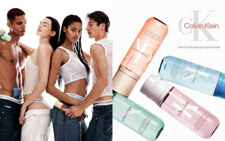 Calvin Klein CK身體髮香噴霧系列，包含清柔椰光、輕柔果蜜、微裸香草、棉語麝香四款香氣。Calvin Klein 身體髮香噴霧 236ml/1,350元。（圖／品牌提供）