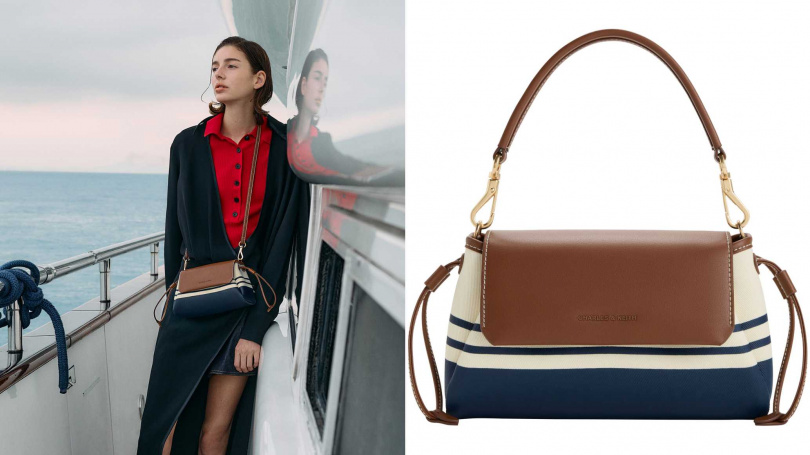 CHARLES & KEITH Hanya 條紋帆布手提包/2,390元(圖/品牌提供)