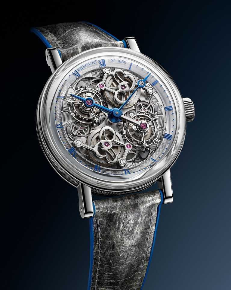 BREGUET「Classique Double Tourbillon 5345 Quai de l'Horloge」鏤空雙陀飛輪鉑金腕錶╱價格店洽。（圖╱BREGUET提供）