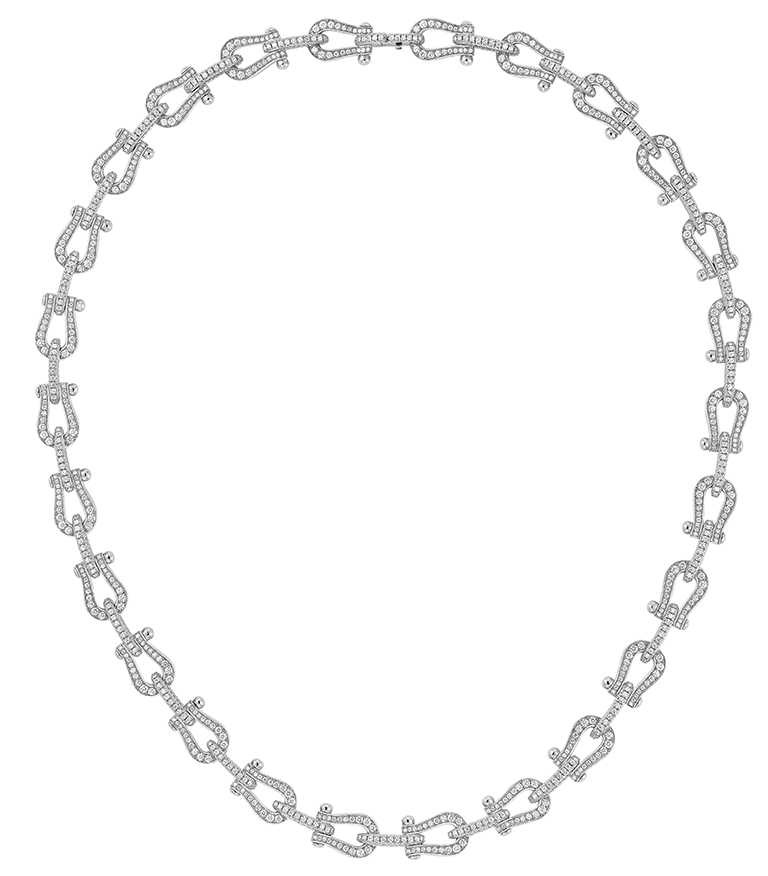 FRED「Force 10」高級珠寶系列，白鑽鑽石項鍊╱1,830,900元。（圖╱FRED提供）