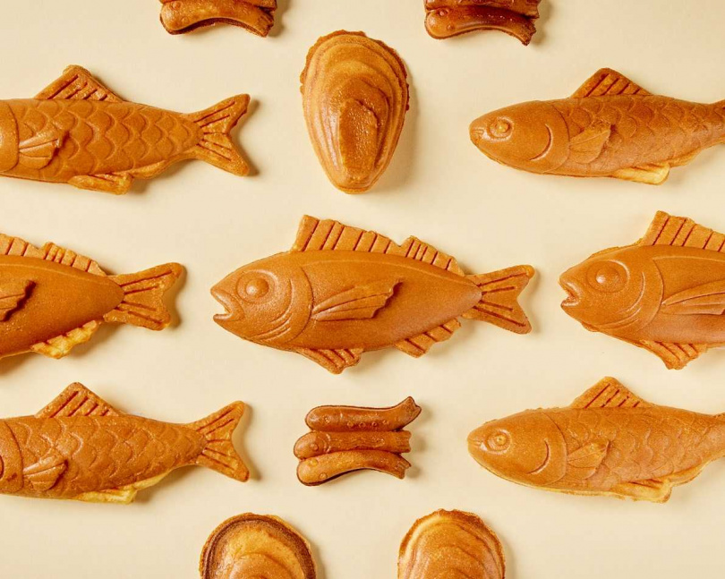 TOTONOYA魚ノ屋–鯛魚燒珈琲店，形狀有紅喉，虱目魚，生蠔，魩仔魚與迷你魚，就是沒有鯛魚。