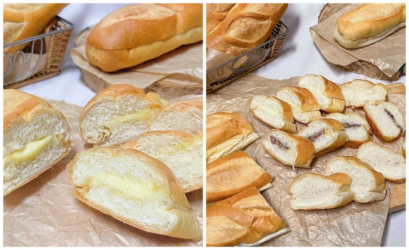 原味維也納牛奶麵包＆三種口味維也納牛奶麵包（圖／法蘭司烘焙提供）