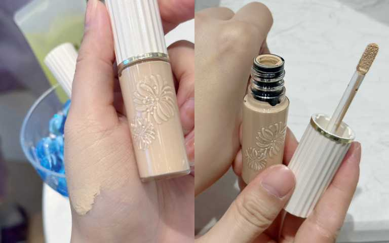 專為修飾膚色不均、黑眼圈、暗沉斑點、毛孔及各種惱人瑕疵而設計，輕輕一抹即可實現無瑕透亮的肌膚狀態。PAUL&JOE 糖瓷無痕修片遮瑕乳／810元（圖／廖怡婷 攝）