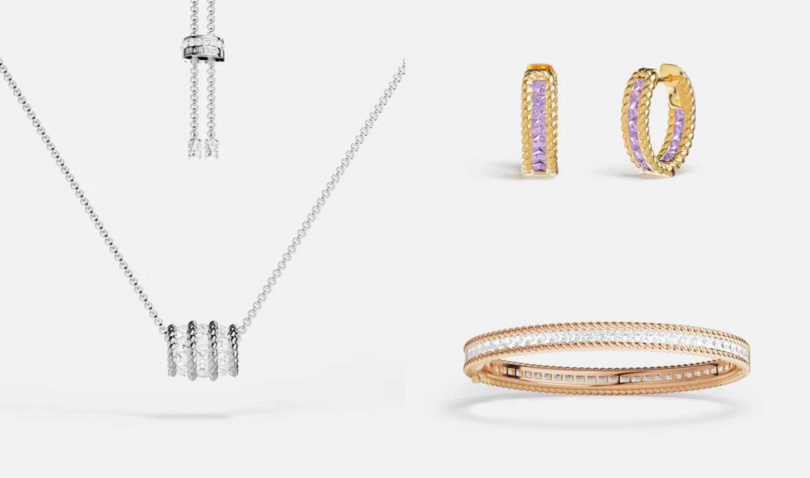 Torsade可調節項鍊/5,400元,Lavance Torsade密鑲圈形耳環/4,500元,Torsade密鑲手鐲/7,600元(圖/品牌提供)