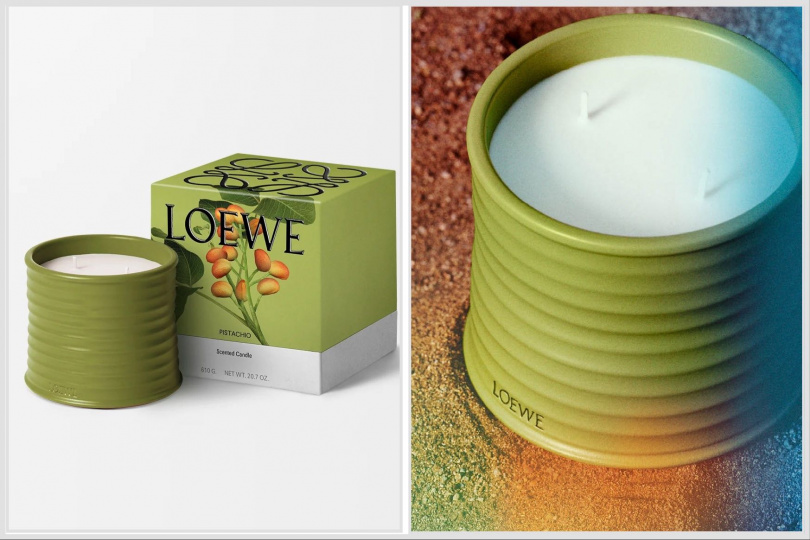 LOEWE開心果香氛蠟燭170g／3,490元、610g／9,000元。（圖／品牌提供）