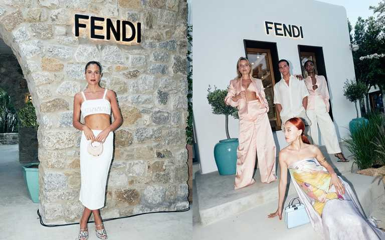 FENDI在希臘米克諾斯島開設全新精品店，店面別緻典雅的外觀，也成為拍照的打卡熱點！（圖／品牌提供）