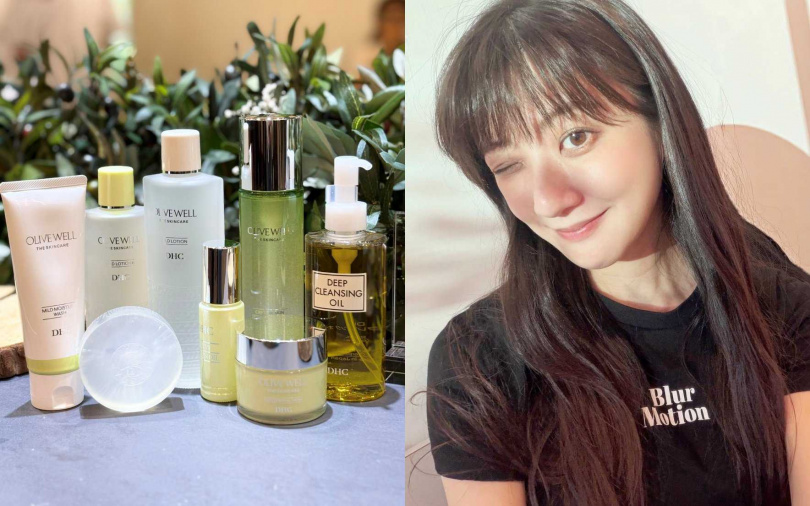 林逸欣大方公開私人梳妝台,原來她的保養祕訣靠的就是DHC的自然植萃養膚哲學。(圖/吳雅鈴攝、取自林逸欣IG)