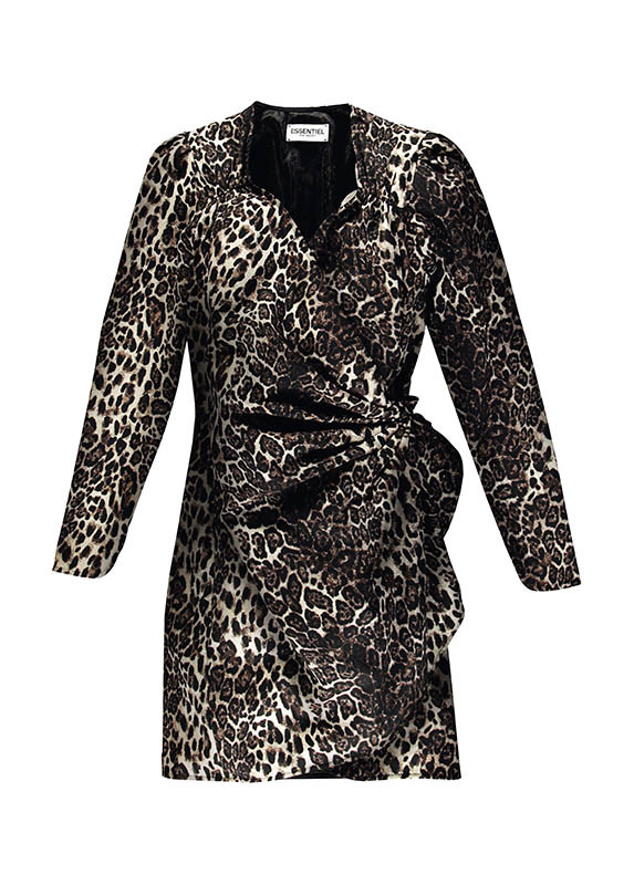 Essentiel AntwerpLeopard-Print AsymmetricalMini Wrap Dress／約12,700元（圖／品牌提供）