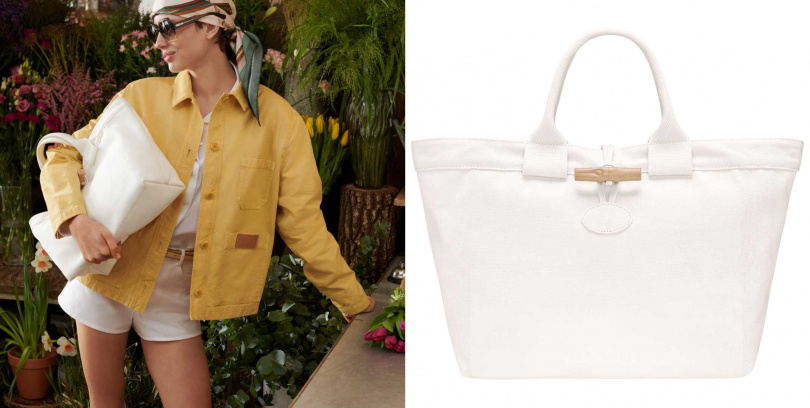 LONGCHAMP LE ROSEAU系列 帆布肩揹袋/19,000元(圖/品牌提供)