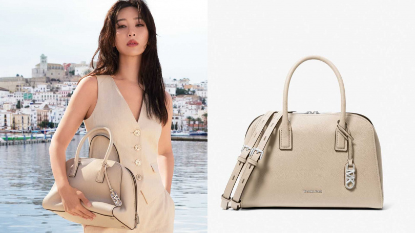 MICHAEL KORS ASHTON淺沙色肩背提包/16,300元(圖/品牌提供)