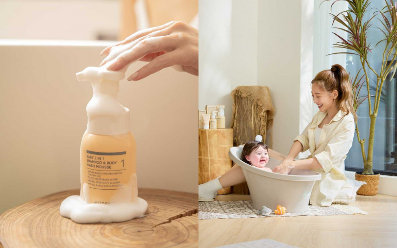 身為品牌代言人的鬼鬼，也對葵森這次的寶寶二合一洗浴慕斯讚不絕口！她說有了這一瓶讓育兒日常變得更輕鬆、更能放心享受幫寶寶洗澡的沐浴時光。（圖／品牌提供）