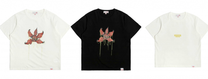 GETCHI X STRANGER THINGS Demogorgon Flower魔神怪T恤、魔神 LOGO T恤（圖／品牌提供）