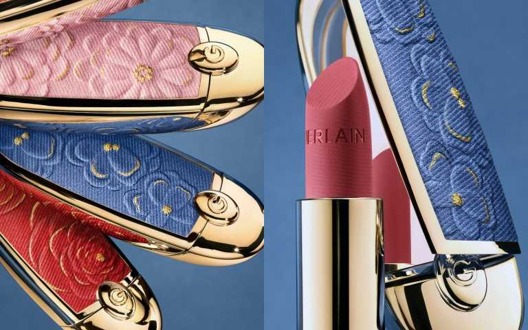 嬌蘭紅寶之吻緹花丹寧限定版/2870元(彩殼+唇膏)（圖／品牌提供）