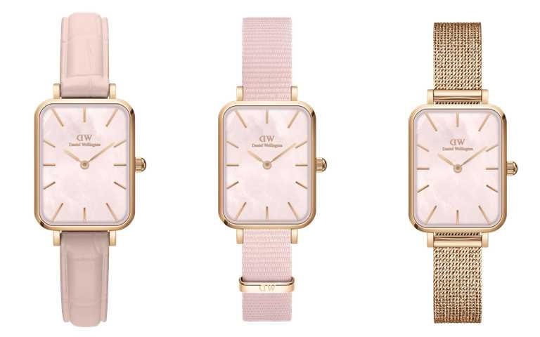 Mother of Pearl腕錶-Quadro系列(右至左)／6,990元、5,990元、6,490元(圖／品牌提供)