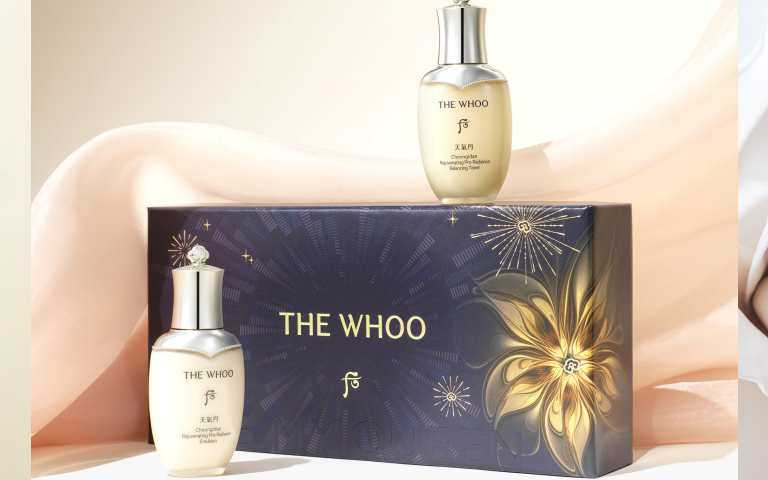  THE WHOO 天氣丹 Be My Queen 迷你禮盒內容：天氣丹 PRO光耀重生水 50ml、天氣丹 PRO光耀重生乳 50ml、天氣丹華炫重生晶露 25ml、天氣丹華炫重生精華 8ml、天氣丹 PRO光耀重生霜 10ml。THE WHOO 天氣丹 Be My Queen 迷你禮盒/2,999元。（圖／品牌提供）